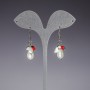 Long Pearl Earrings with Czech Crystal, length 4.5 cm