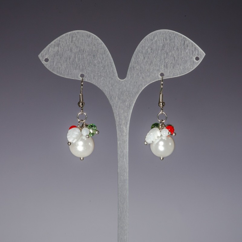 Drop earrings "Pearl ( for them )", length 4.5 cm