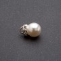 Pearl pendant with rondelle 10 mm, pack of 10