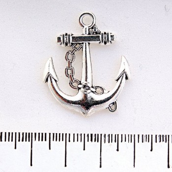 Pendant Fittings: Anchor with Chain 27x27mm, pack of 6
