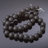 Shungite beads, smooth ball on a thread (im.), diameter 12 mm, length 37 cm