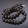 Shungite beads, smooth ball on a thread (im.), diameter 12 mm, length 37 cm
