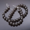 Shungite beads, smooth ball on a thread (named), diameter 10mm, length 37cm