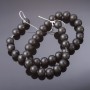 Shungite beads, smooth ball on a thread (named), diameter 10mm, length 37cm