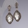 Earrings with White Mirrored Crystals 4.5 cm