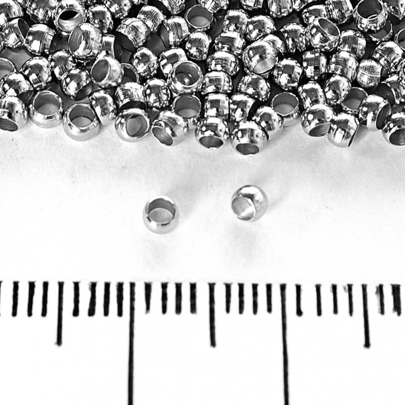 Round bead crimp, inner diameter 2 mm, 5 g pack