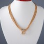 Multi-strand chain necklace with pendant 'Ring', length 45 cm, metal color