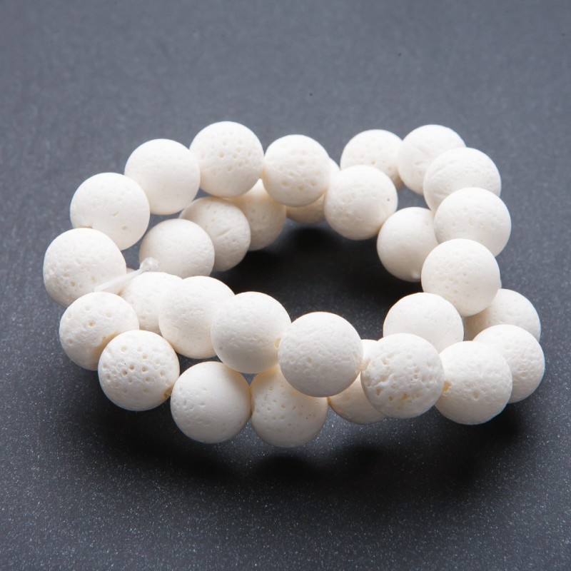 Natural Sponge Coral Beads White Ball 12 mm 40 cm Strand