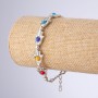 12-piece Pack: 'Evil Eye Protection' Hand of Hamsa Bracelet with Multicolored Beads, Length 16-21 cm
