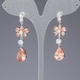 Earrings with golden crystals "Golden Veil", length 4.5 cm