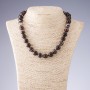 Brown-Toned Agate Bead Necklace, Smooth Beads, 12mm Diameter, 45cm Length