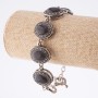 Clearance. Aventurine Bracelet 'Blue Sand Night of Cairo' setting 'dot-cross' oval stone 22×18 mm 7 pcs, length 20-22 cm
