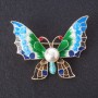 Brooch 'Butterfly' with Colored Enamel, 5×4.5 cm, metal color 'gold', insect series