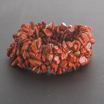 Red Jasper Bracelet 'Stone Chips' on an elastic cord
