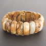 Bracelet with landscape jasper on elastic, rectangular link 2.5x1.2 cm