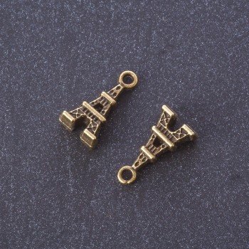 Pendant findings 'Eiffel Tower' metal color Bronze 1.6x0.8 cm finish 20 g +/- 19 pcs