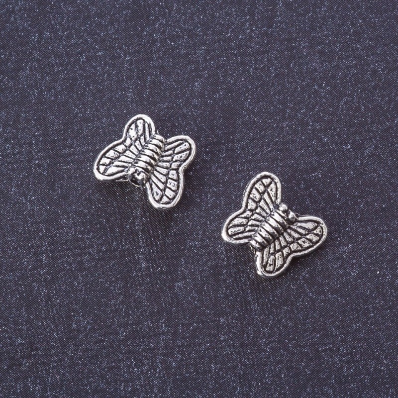 Bead Insert 'Butterfly' in Silver 10×9 mm