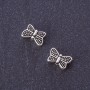 Bead-insert Butterfly, silver color, Ø 10×7 mm, packaging 20 g, ±29 pcs