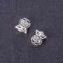 Bead insert Owl, Silver, 10×9 mm, packaging 20 g, +/- 30 pcs