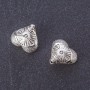 Heart-shaped bead insert findings, metal color "silver", 12x13mm, packaging 20 g +/- 9 pcs