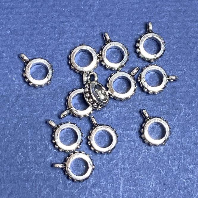 Silver-colored bail ring holder, 11 mm length, packaging 20 g, approx. 35 pcs