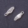 Findings - Pendant Palm with a Rose, metal color 'Silver', size 18x6mm, packaging 20 g ± 24 pcs