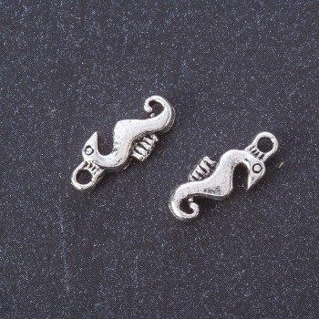 Discount! Seahorse Pendant Findings, Silver Metal Color Silver, 16mm Length, Finish 20g +/- 24 pcs