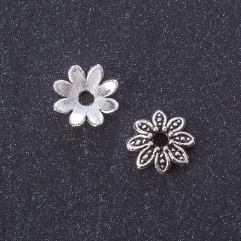 Endpiece Flower Silver 9mm for Jewelry