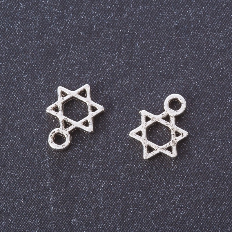 Findings Pendant Star of David, small, metal color silver, 13x9 mm, packaging 20 g, ±45 pcs