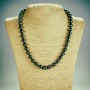 Hematite natural stone necklace, smooth beads, length 45 cm, bead diameter 10 mm