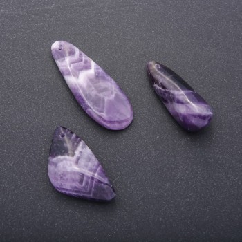 Natural amethyst stone pendant, length 5 cm (+/-) assorted