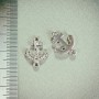 Pendant Connector Anchor with Crystals, Silver, 1.8x1.3 mm, Pack of 4