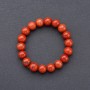 Elastic bracelet with red jasper natural stone, smooth beads, diameter 10 mm