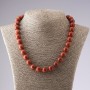 Red Jasper Natural Stone Necklace, Smooth Beads, 12mm Diameter, 50cm Length
