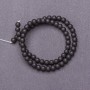 Shungite beads, smooth ball on thread (name), diameter 6 mm, length 37 cm