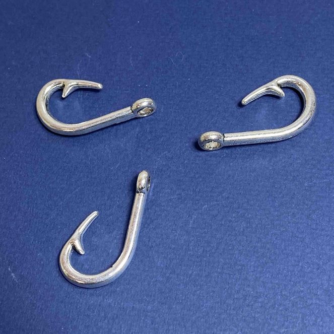 Discount! Silver-plated jewelry hook, 3.7×2 cm, pack of 5
