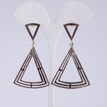 Long evening earrings, length 6.5 cm