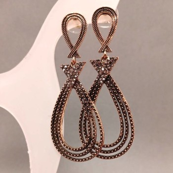 Long evening earrings, length 6.5 cm