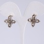 Earrings in 'drip silver', 2 cm diameter