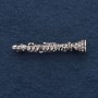 Brooch 'Flute' 4.5 cm gray metal