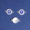 Sale! Pendant connector with rhinestones 'Eye' 1, 1x1, 8 cm silver-plated finish. 3 pcs