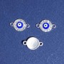 Sale! Pendant connector with rhinestones 'Eye' 1, 1x1, 8 cm silver-plated finish. 3 pcs