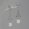 Women's earrings "Paris", length 4 cm