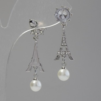 Women's earrings "Paris", length 4 cm