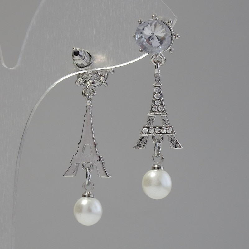 Women's earrings "Paris", length 4 cm