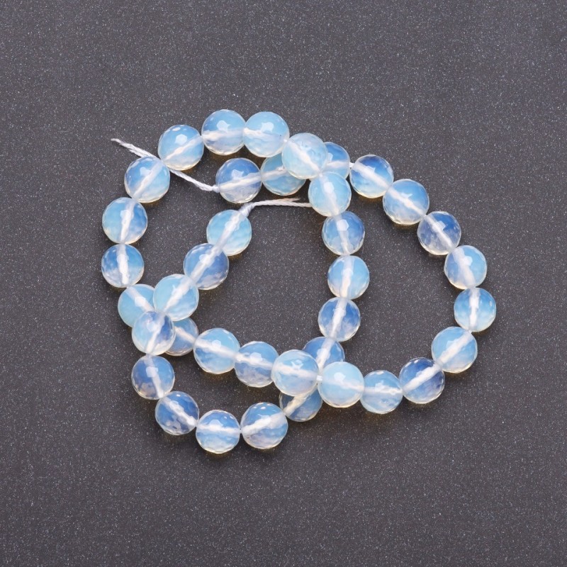 Moonstone Beads - Faceted Round Bead, Length 36 cm, Diameter 10 mm