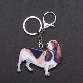 Discount! Keychain, 'Friend' Basset decoupage, 13 cm long