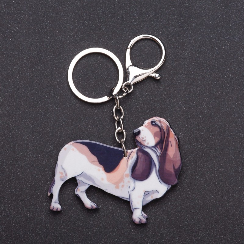 Discount! Keychain, 'Friend' Basset decoupage, 13 cm long