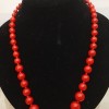 Red Coral Necklace (pressed) graduated beads, bead diameter 6×14 mm, length 54 cm+