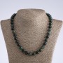Natural stone necklace Moss Agate, smooth bead, 12 mm diameter, 50 cm length